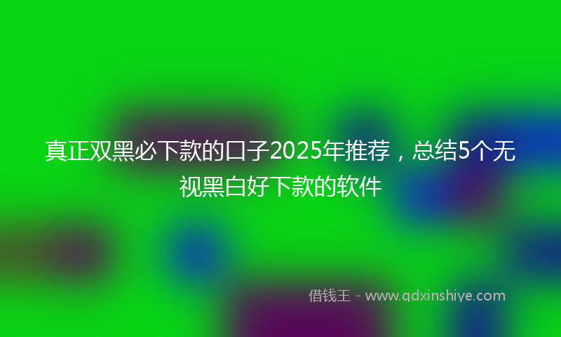 真正双黑必下款的口子2025年推荐，总结5个无视黑白好下款的软件