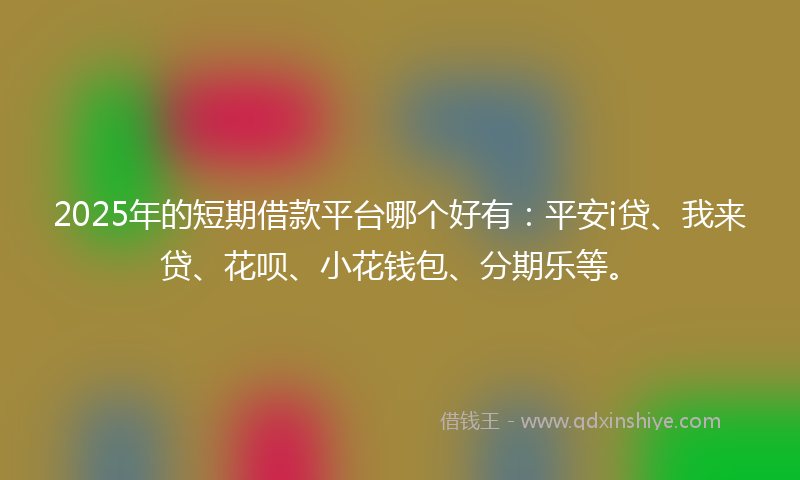 2025年的短期借款平台哪个好有：平安i贷、我来贷、花呗、小花钱包、分期乐等。