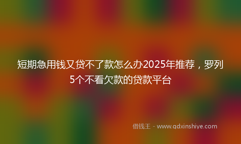 短期急用钱又贷不了款怎么办2025年推荐，罗列5个不看欠款的贷款平台