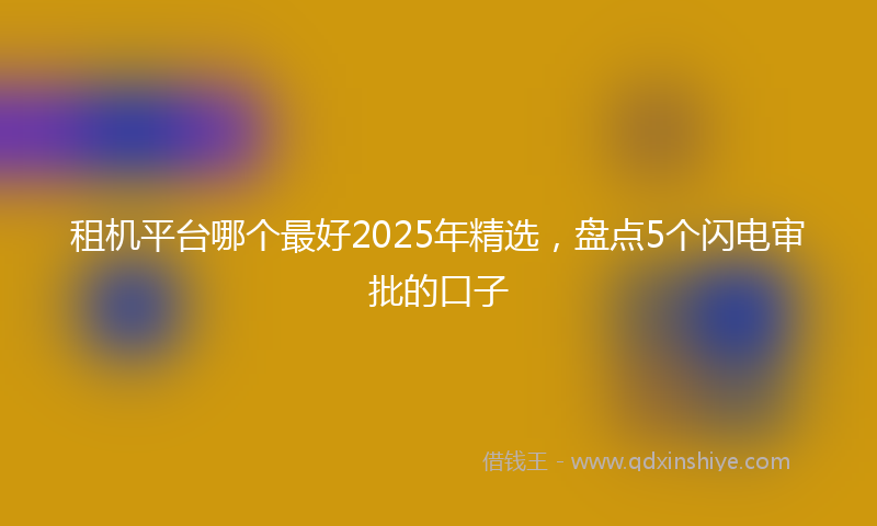租机平台哪个最好2025年精选，盘点5个闪电审批的口子