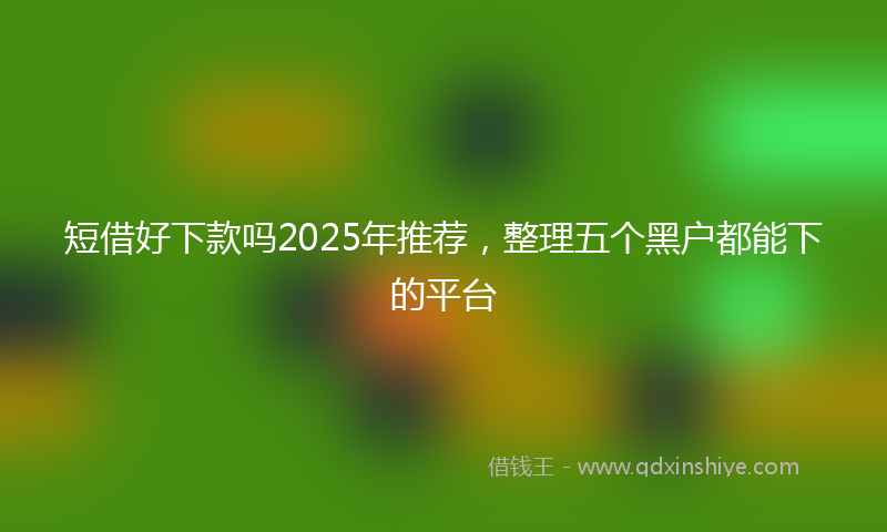 短借好下款吗2025年推荐，整理五个黑户都能下的平台