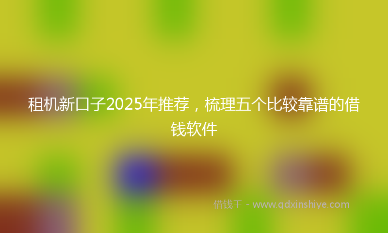 租机新口子2025年推荐，梳理五个比较靠谱的借钱软件
