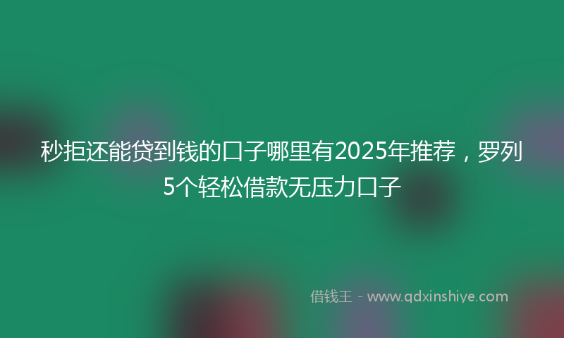 秒拒还能贷到钱的口子哪里有2025年推荐，罗列5个轻松借款无压力口子
