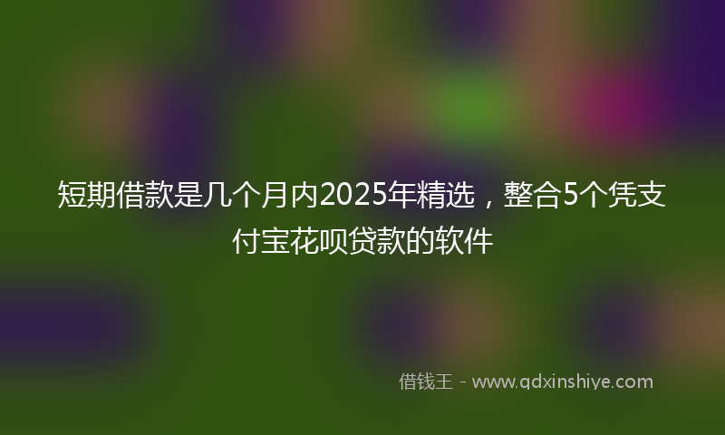 短期借款是几个月内2025年精选，整合5个凭支付宝花呗贷款的软件