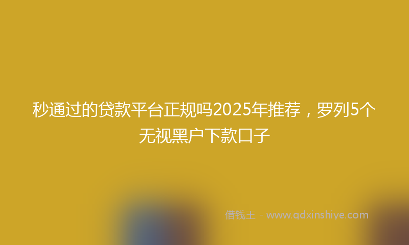 秒通过的贷款平台正规吗2025年推荐，罗列5个无视黑户下款口子