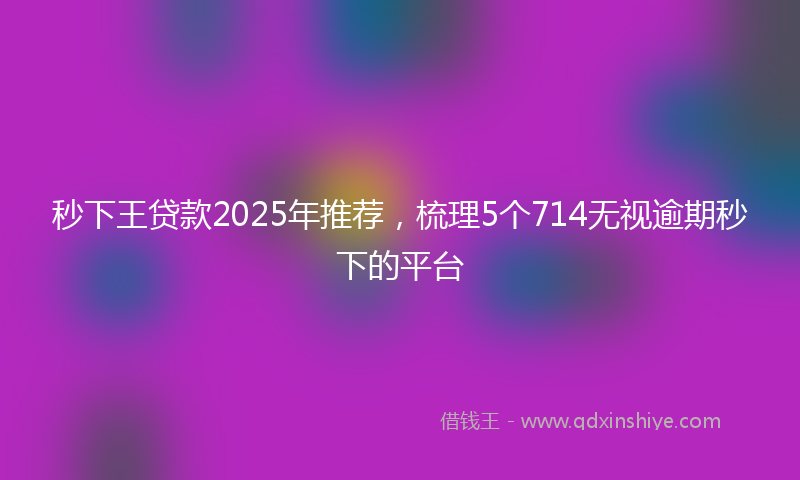 秒下王贷款2025年推荐，梳理5个714无视逾期秒下的平台