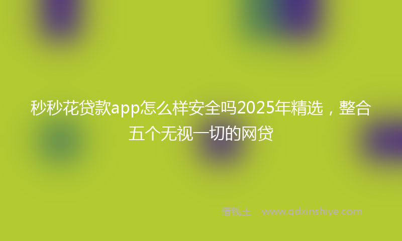 秒秒花贷款app怎么样安全吗2025年精选，整合五个无视一切的网贷
