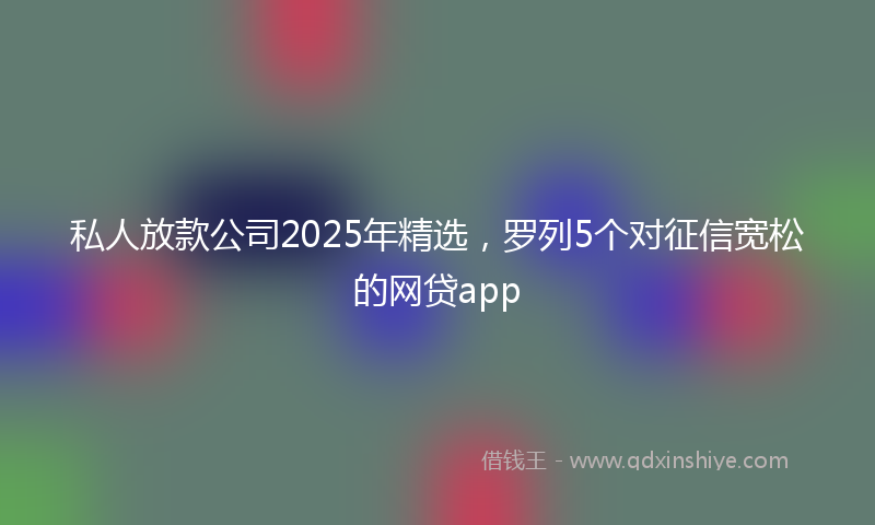 私人放款公司2025年精选，罗列5个对征信宽松的网贷app