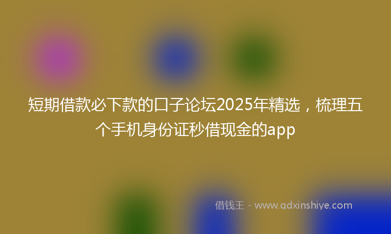 短期借款必下款的口子论坛2025年精选，梳理五个手机身份证秒借现金的app