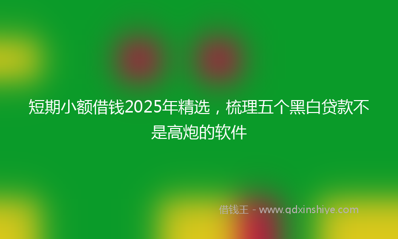 短期小额借钱2025年精选，梳理五个黑白贷款不是高炮的软件