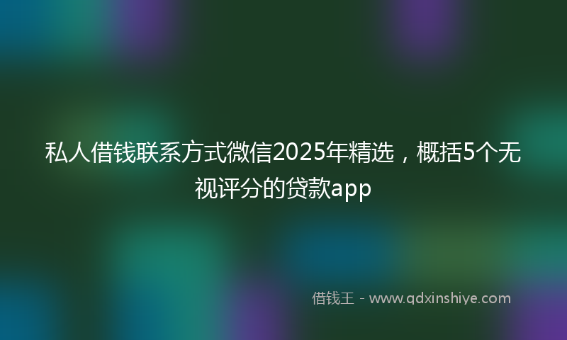 私人借钱联系方式微信2025年精选，概括5个无视评分的贷款app