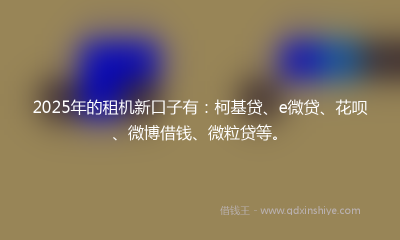 2025年的租机新口子有：柯基贷、e微贷、花呗、微博借钱、微粒贷等。