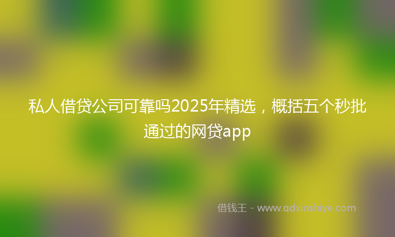 私人借贷公司可靠吗2025年精选，概括五个秒批通过的网贷app