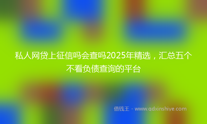 私人网贷上征信吗会查吗2025年精选，汇总五个不看负债查询的平台