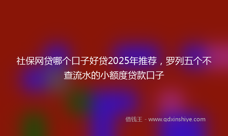 社保网贷哪个口子好贷2025年推荐，罗列五个不查流水的小额度贷款口子