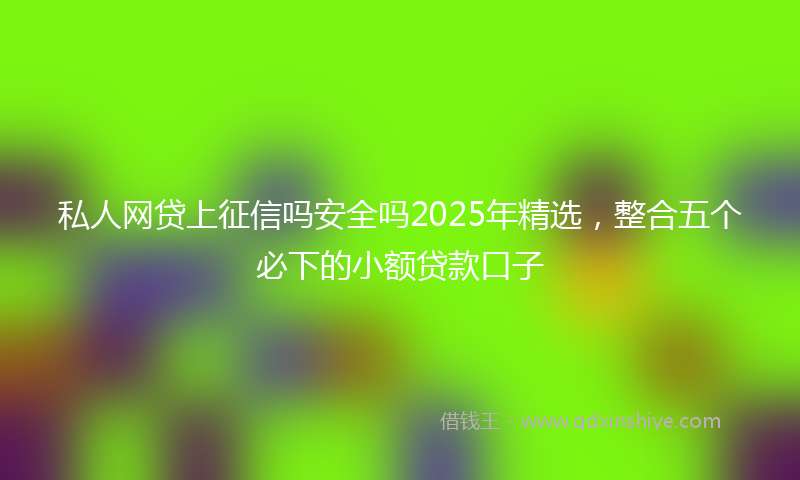 私人网贷上征信吗安全吗2025年精选，整合五个必下的小额贷款口子