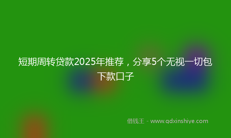 短期周转贷款2025年推荐，分享5个无视一切包下款口子