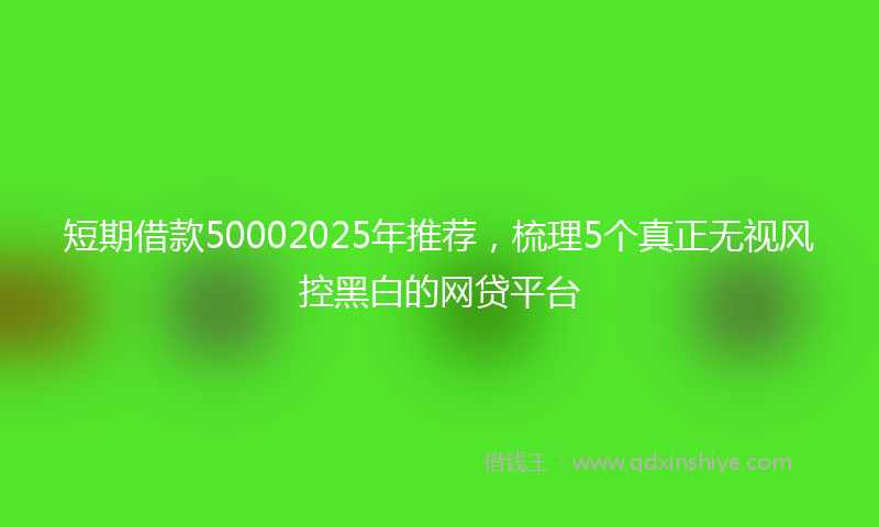 短期借款50002025年推荐，梳理5个真正无视风控黑白的网贷平台