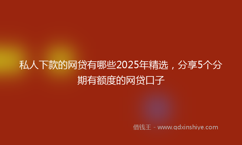 私人下款的网贷有哪些2025年精选，分享5个分期有额度的网贷口子