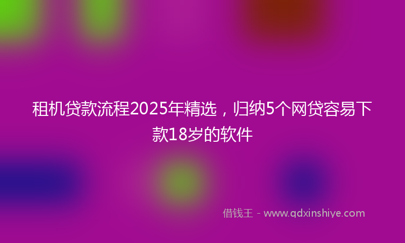 租机贷款流程2025年精选，归纳5个网贷容易下款18岁的软件
