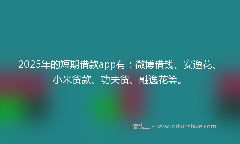 2025年的短期借款app有：微博借钱、安逸花、小米贷款、功夫贷、融逸花等。
