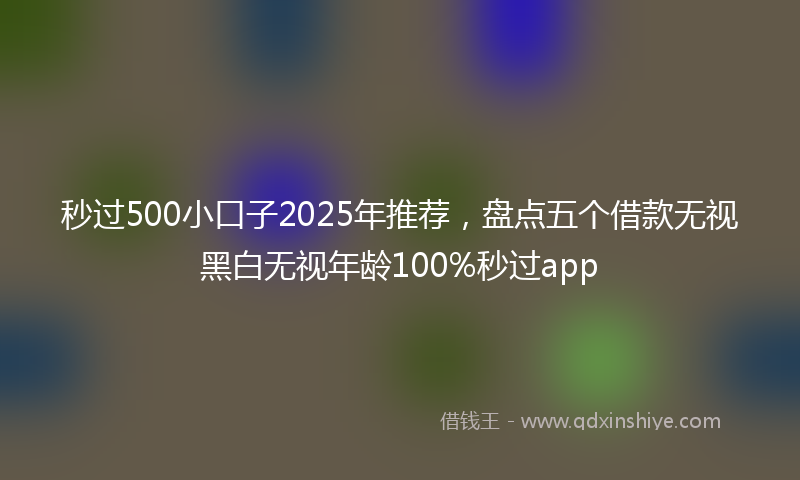 秒过500小口子2025年推荐，盘点五个借款无视黑白无视年龄100%秒过app