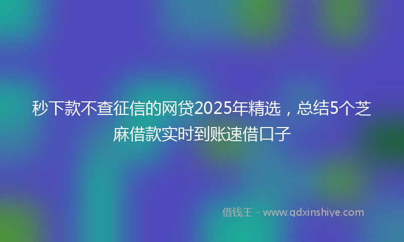 秒下款不查征信的网贷2025年精选，总结5个芝麻借款实时到账速借口子