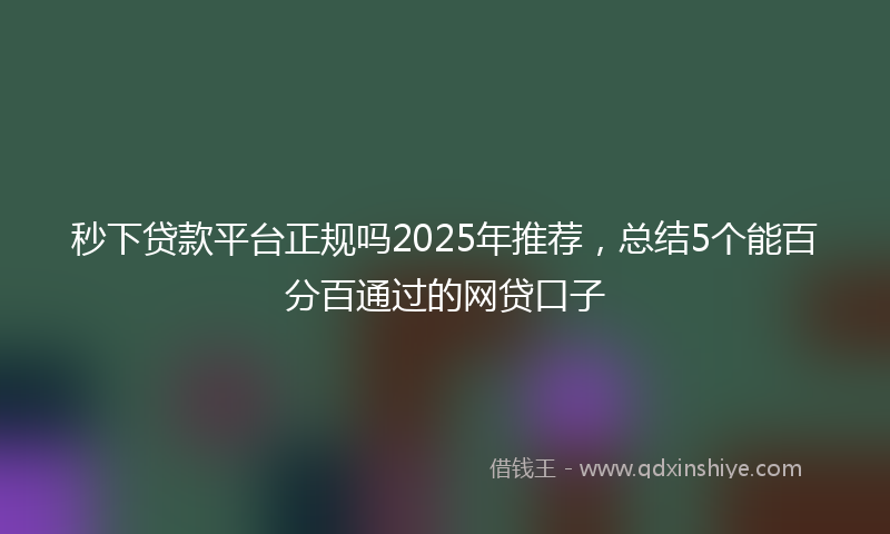 秒下贷款平台正规吗2025年推荐，总结5个能百分百通过的网贷口子