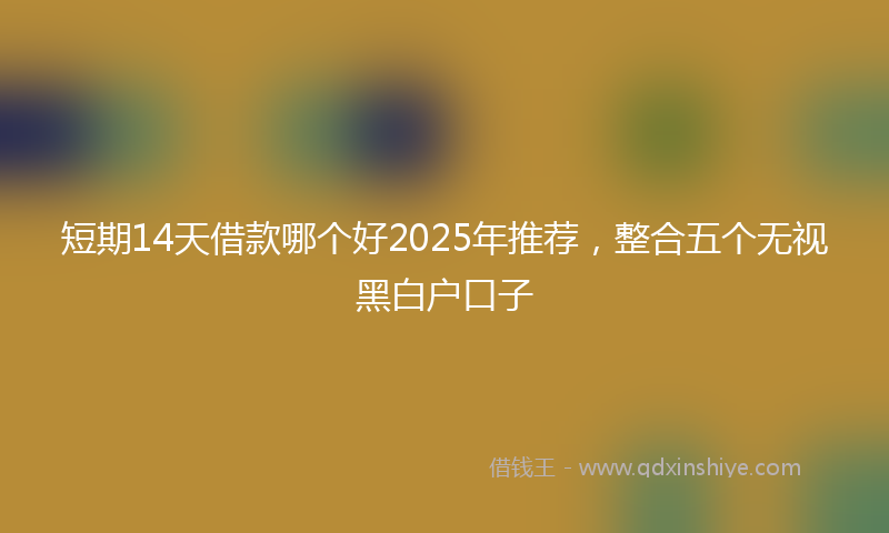 短期14天借款哪个好2025年推荐，整合五个无视黑白户口子