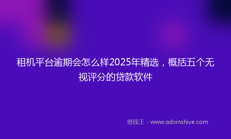 租机平台逾期会怎么样2025年精选，概括五个无视评分的贷款软件