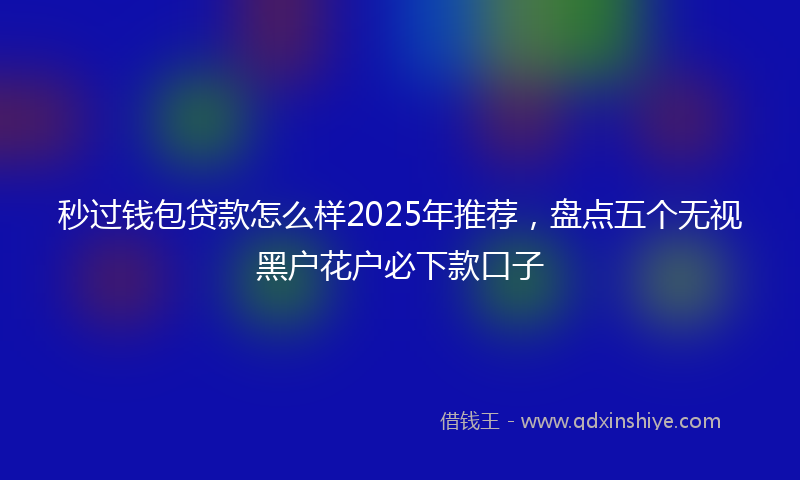 秒过钱包贷款怎么样2025年推荐，盘点五个无视黑户花户必下款口子