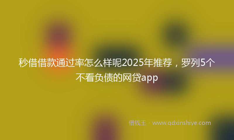 秒借借款通过率怎么样呢2025年推荐，罗列5个不看负债的网贷app