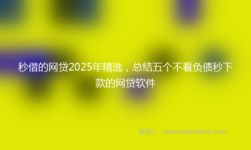 秒借的网贷2025年精选，总结五个不看负债秒下款的网贷软件