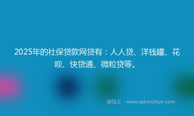 2025年的社保贷款网贷有：人人贷、洋钱罐、花呗、快贷通、微粒贷等。