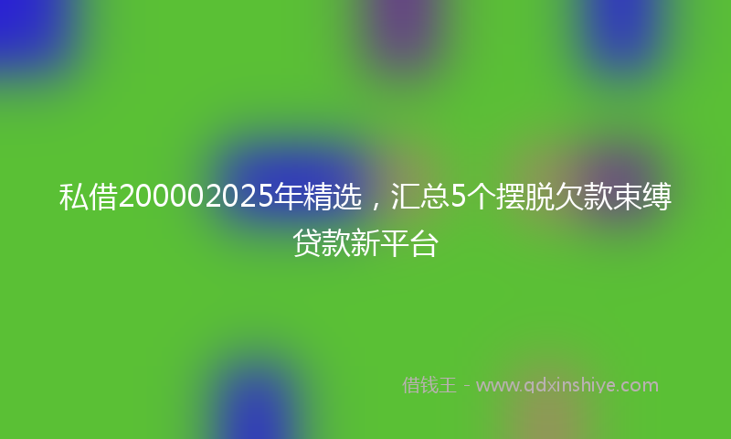 私借200002025年精选，汇总5个摆脱欠款束缚贷款新平台