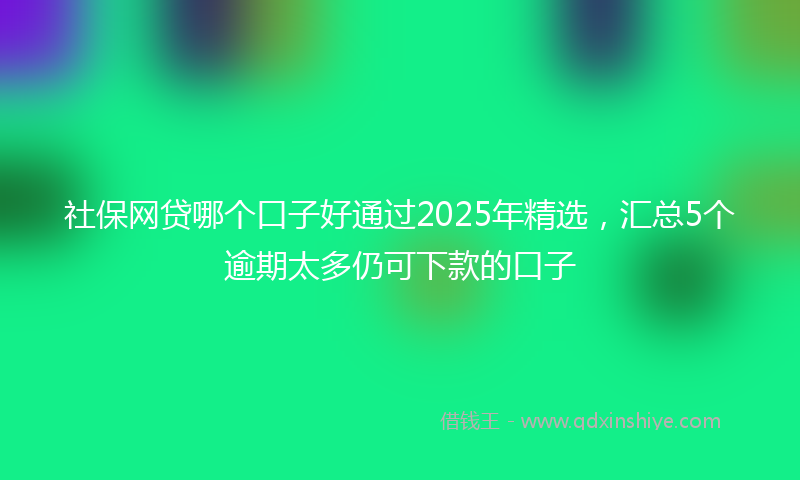 社保网贷哪个口子好通过2025年精选，汇总5个逾期太多仍可下款的口子