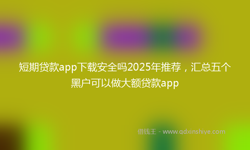 短期贷款app下载安全吗2025年推荐，汇总五个黑户可以做大额贷款app