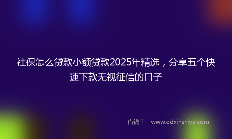 社保怎么贷款小额贷款2025年精选，分享五个快速下款无视征信的口子