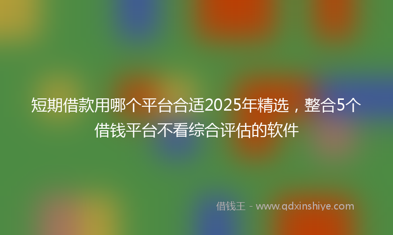 短期借款用哪个平台合适2025年精选，整合5个借钱平台不看综合评估的软件