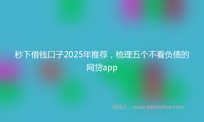 秒下借钱口子2025年推荐，梳理五个不看负债的网贷app