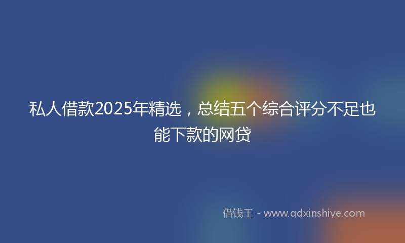 私人借款2025年精选，总结五个综合评分不足也能下款的网贷