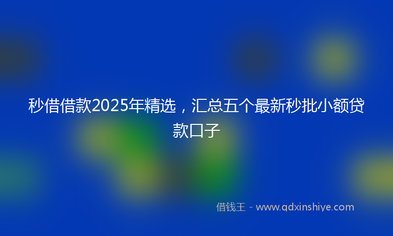 秒借借款2025年精选，汇总五个最新秒批小额贷款口子
