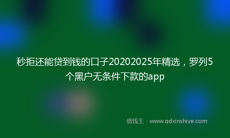 秒拒还能贷到钱的口子20202025年精选，罗列5个黑户无条件下款的app