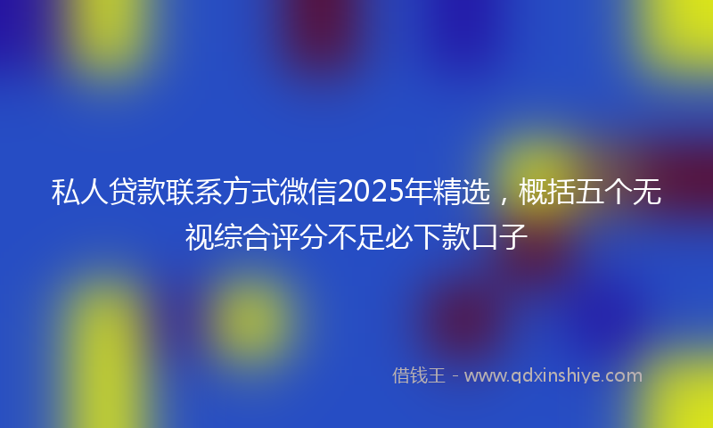 私人贷款联系方式微信2025年精选，概括五个无视综合评分不足必下款口子
