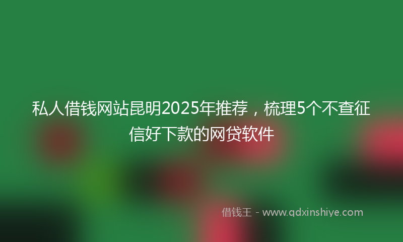 私人借钱网站昆明2025年推荐，梳理5个不查征信好下款的网贷软件