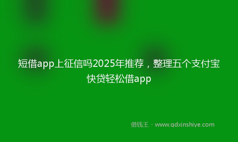 短借app上征信吗2025年推荐,整理五个支付宝快贷轻松借app