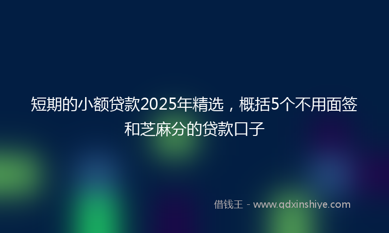 短期的小额贷款2025年精选，概括5个不用面签和芝麻分的贷款口子