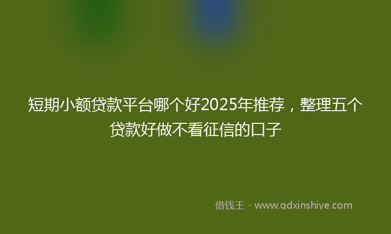 短期小额贷款平台哪个好2025年推荐,整理五个贷款好做不看征信的口子