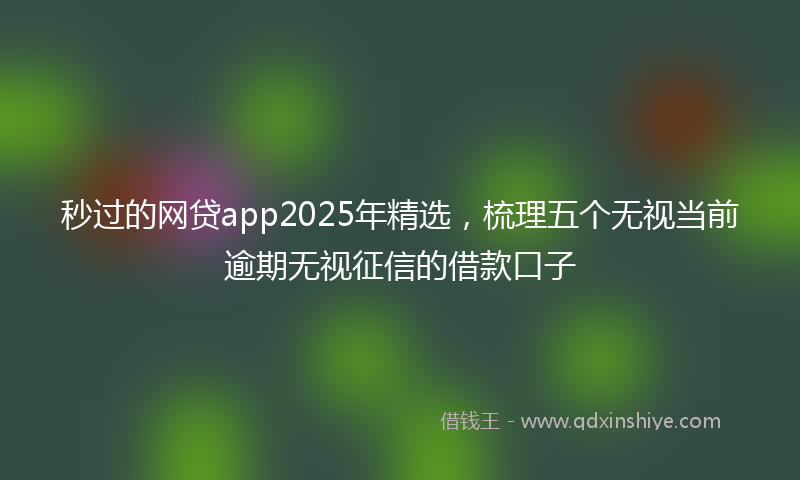 秒过的网贷app2025年精选，梳理五个无视当前逾期无视征信的借款口子