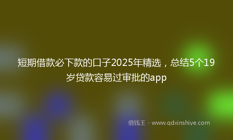 短期借款必下款的口子2025年精选，总结5个19岁贷款容易过审批的app